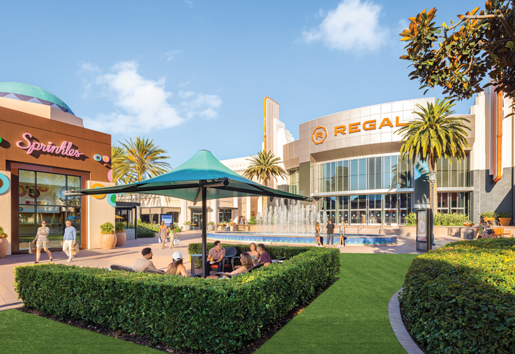 Courtyard at Irvine Spectrum Center featuring Sprinkles Cupcakes and Regal Theaters