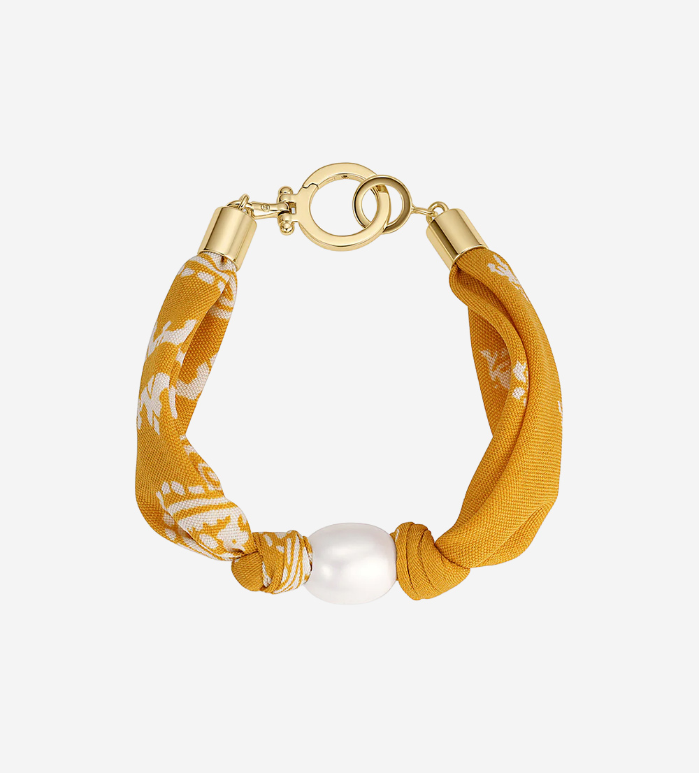 Paisley Bandana Pearl Bracelet